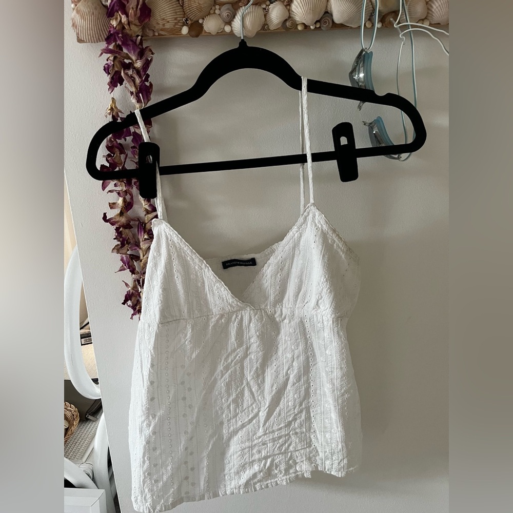 Brandy Melville White Eyelet Women's Top